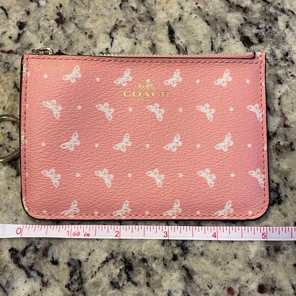 Coach Butterfly Dot Key Coin Pouch - Picture 4 of 12